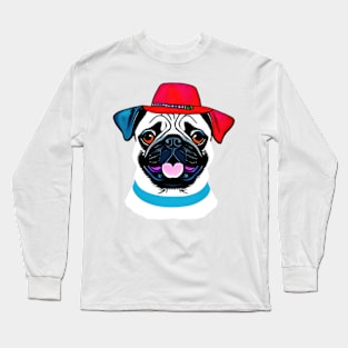 pug with hat Long Sleeve T-Shirt